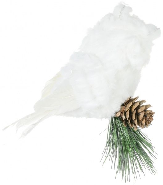 Декорація новорічна Сова біла 37671-A