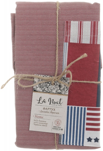 Фартук Фрегат красная волна со штурвалом La Nuit