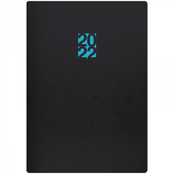 Щоденник датований Стандарт чорний із блакитним Brunnen Flex Neo A5 2022