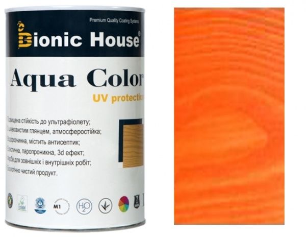 Лазур Bionic House лесуюча універсальна Aqua Color UV protect ірис шовковистий мат 0,8 л
