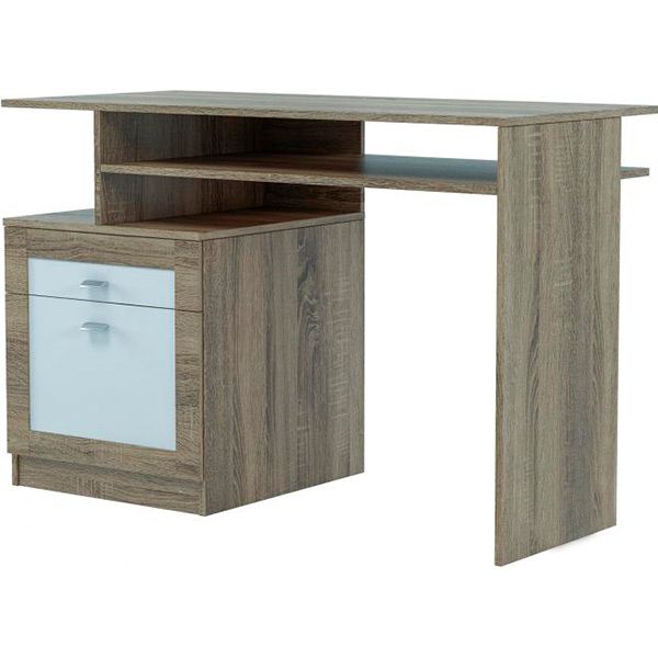 Стол письменный Aqua Rodos Malaga белый/дуб сонома