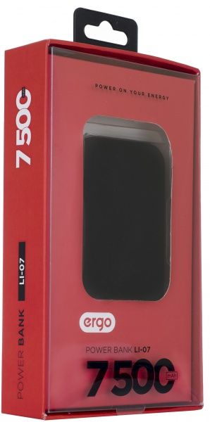Внешний аккумулятор (Powerbank) Ergo LI-07 - 7500 mAh Li-ion 7500 mAh