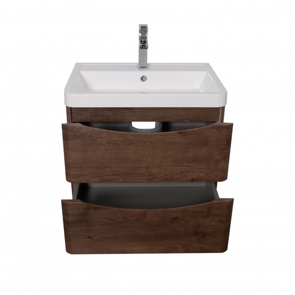 Тумба подвесная Aqua Rodos Vista каштан с умывальником Ваr 60 см
