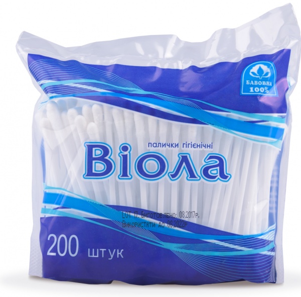 Ватные палочки Виола гигиенические 200 шт. (мягкая)