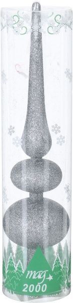 Верхівка для ялинки матова сріблястий 