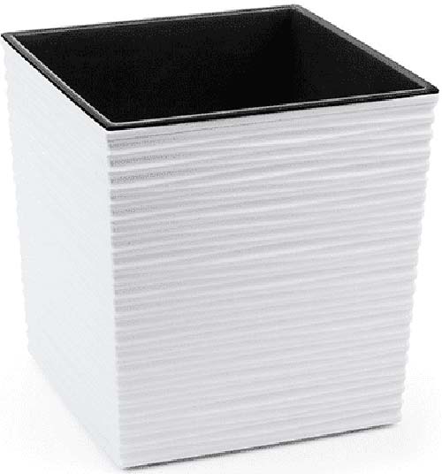 Горшок Lamela для цветов Юка 300 долото квадратный белый 