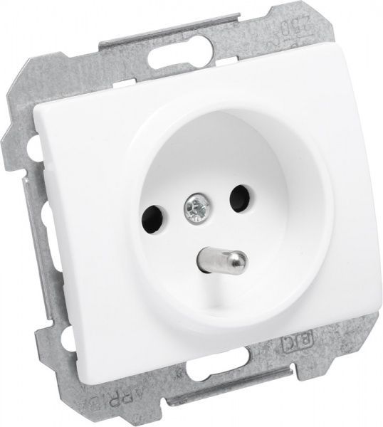 Розетка с заземлением Siemens Iris 2P+Е 16 А 250 В без шторок белый 18572 W