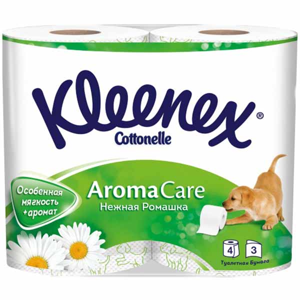 Туалетная бумага Kleenex Aroma Care Chamomile трехслойная 4 шт.