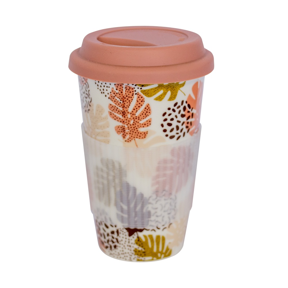 Чашка Keramia Flower story с силиконовой крышкой 440 мл 21-279-125