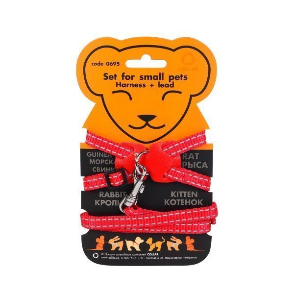 Шлея Dog Extreme з нейлону з повідцем 1х115 см червона