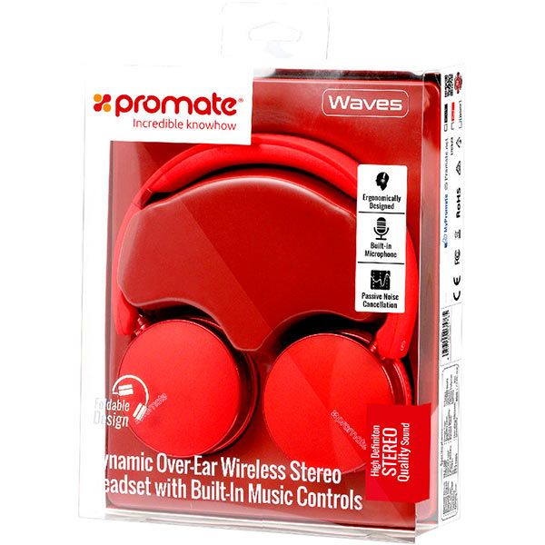 Навушники Promate Waves Red