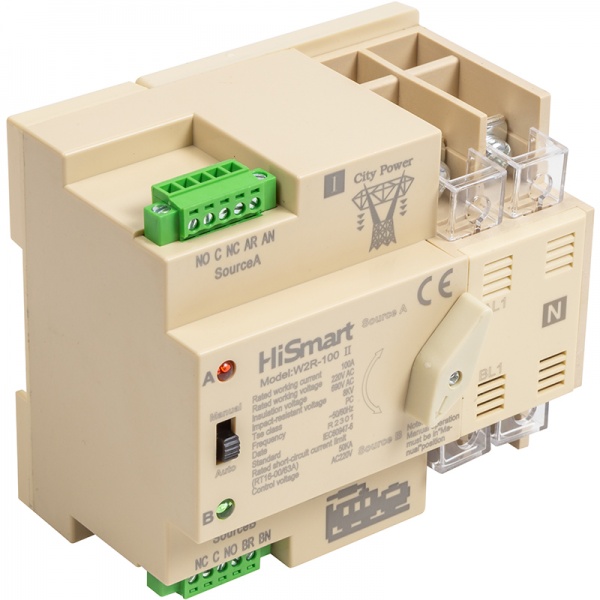 Перемикач навантаження HiSmart W2R-2P 220V 100A HS082482