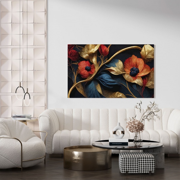 Картина на холсте Позолоченные цветы 80x110 см WS Holst 2197145245 