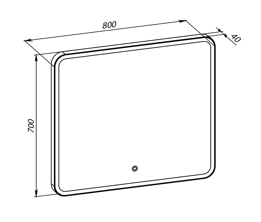 Зеркало со встроенной подсветкой Aqua Rodos Donato white 80х70 sensor