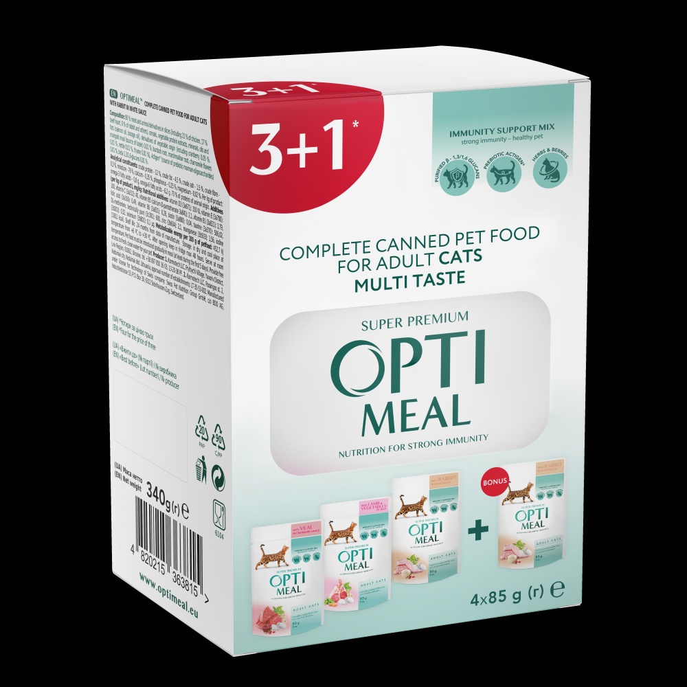 Корм вологий For adult cats Multi Taste (3+1) 340 г