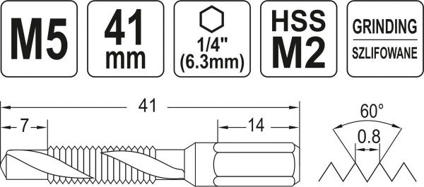 Метчик комбинированный YATO YT-44842