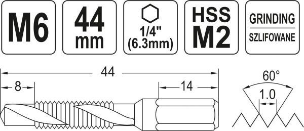 Метчик комбинированный YATO YT-44843