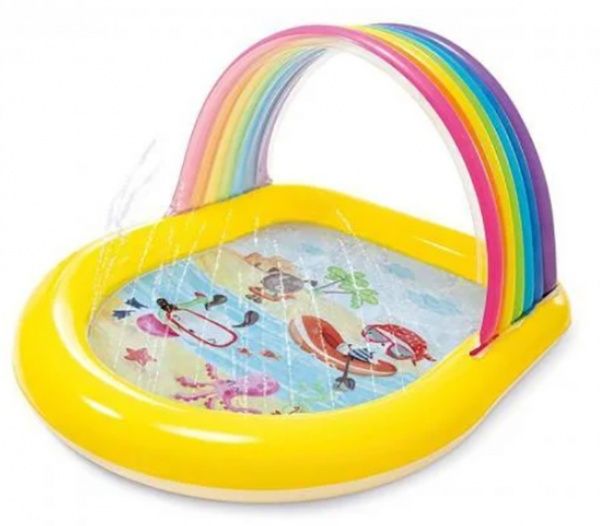 Бассейн Intex 57156 детский, радуга, с ремкомплектом, 142х110х84 см.