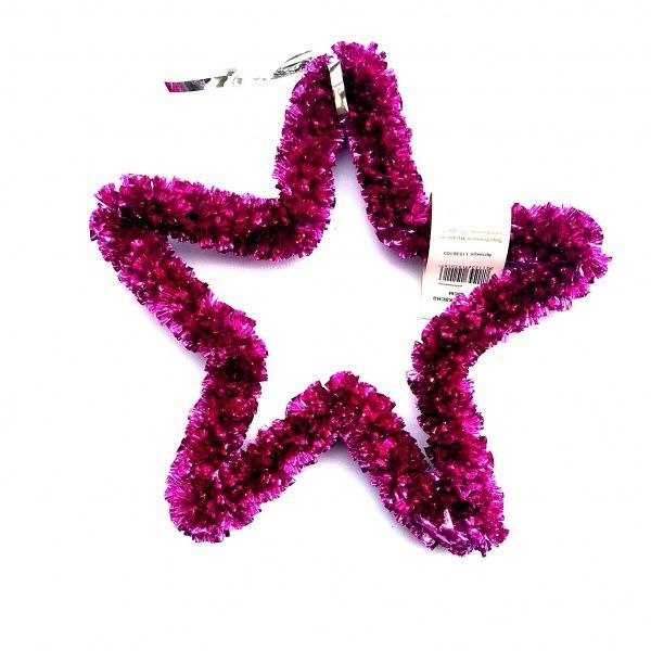 Ялинкова іграшка Зірка каркасна Н25 Pink 