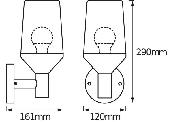 Стовп Ledvance Calice Wall серії Endura Classic E27 IP44 нержавіюча сталь 