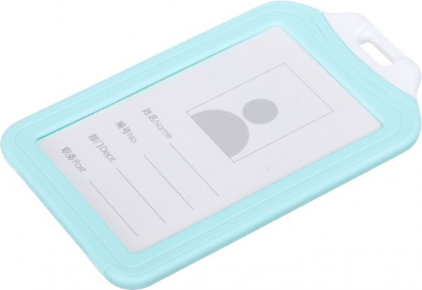 Бейдж вертикальный бирюзовый 11,5x7 см