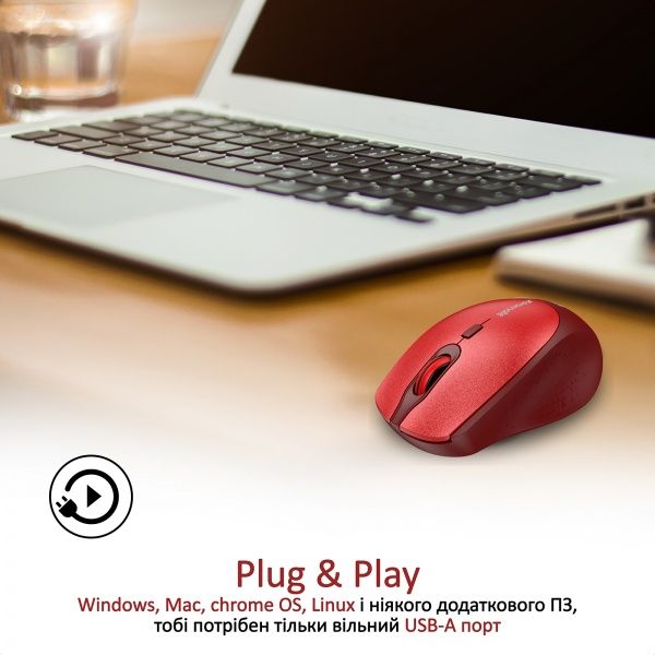 Мишка Promate Clix-5 Wireless Red 