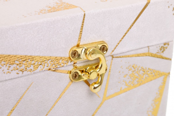 Скриня Геометрія 14х14х10 см біла із золотим