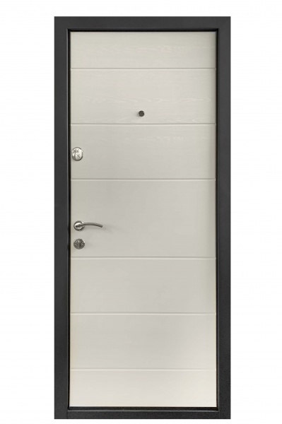 Дверь входная Министерство дверей Оптима 202 Микс дуб грифель / дуб пломбир горизонт 2050х860 мм левая