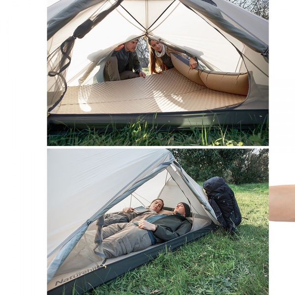 Каремат надувной Naturehike с подушкой NH15Q002-D, 25мм, желтый