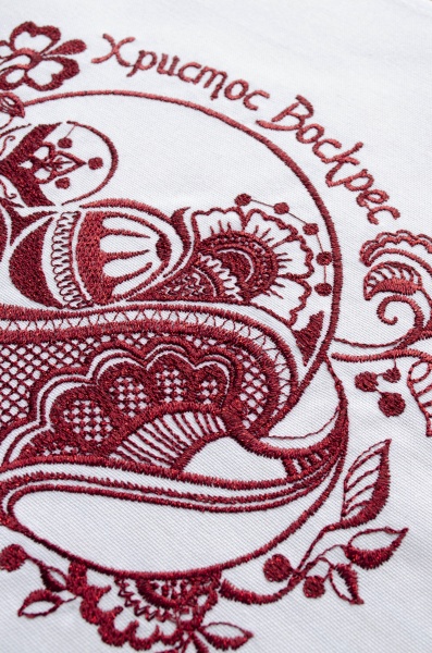 Рушник 450-21/00 30x70 см белый с красным Эдельвика 