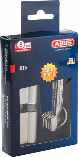 Цилиндр Abus KD15 40x50 ключ-вороток 90 мм матовый никель 2240631716019