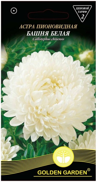 Насіння Golden Garden айстра піоновидна Башта біла 0,25 г