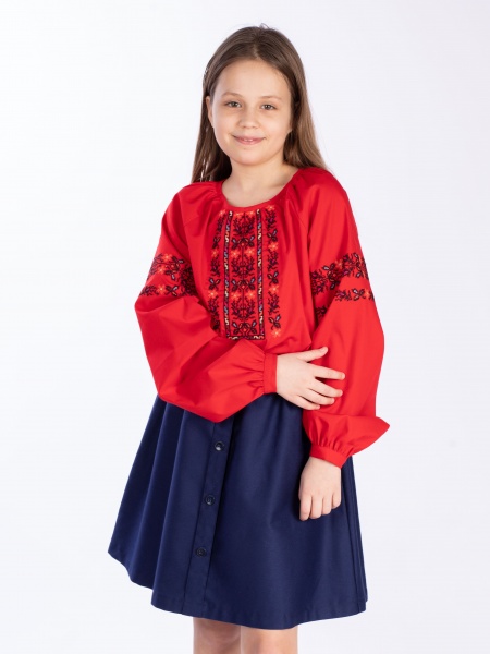 Вышиванка детская р.122 красный 289-22/00 