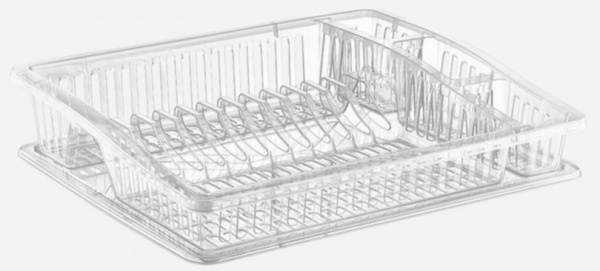 Сушарка для посуду Степ 46х37х9,5 см прозора Dunya Plastik