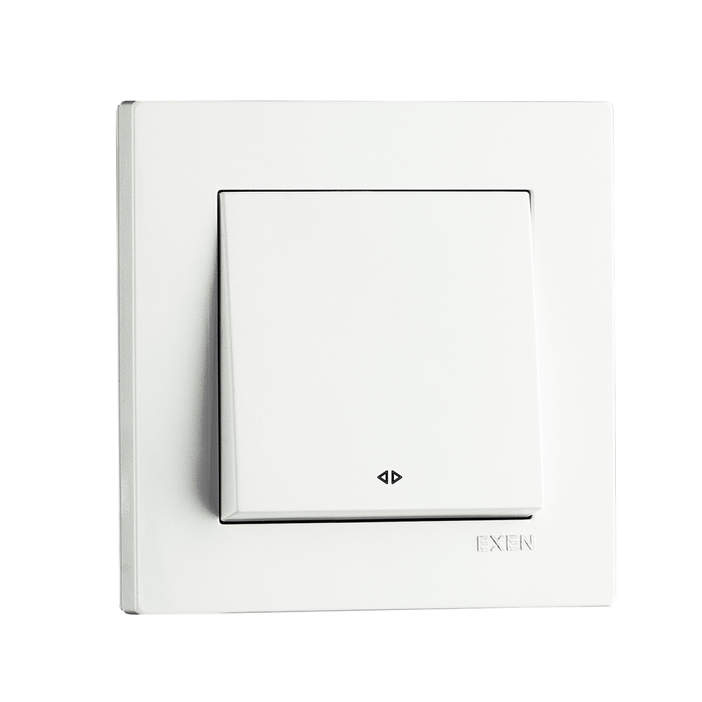 Выключатель реверсивный одноклавишный EXEN Karell без подсветки белый 290-000102-214