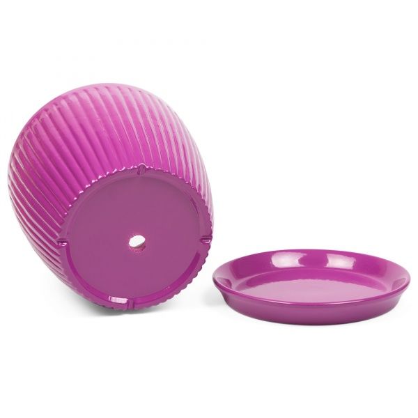 Горщик керамічний Вертикаль преміум круглий 2л фіолетовий 