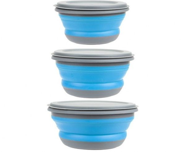 Набір туристичного посуду Summit POP BOWL SET BLUE/GREY (3 ШТ.)