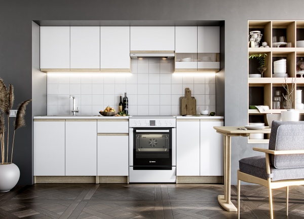 Кухня Катарина ЛЮКС_1 Грейд с ручкой J-pull ЛДСП 2,4 м 