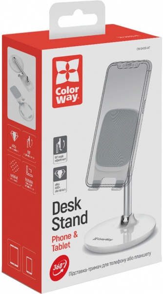 Подставка - держатель для смартфона и планшета Desk Stand ColorWay (CW-SH013-WT) белый