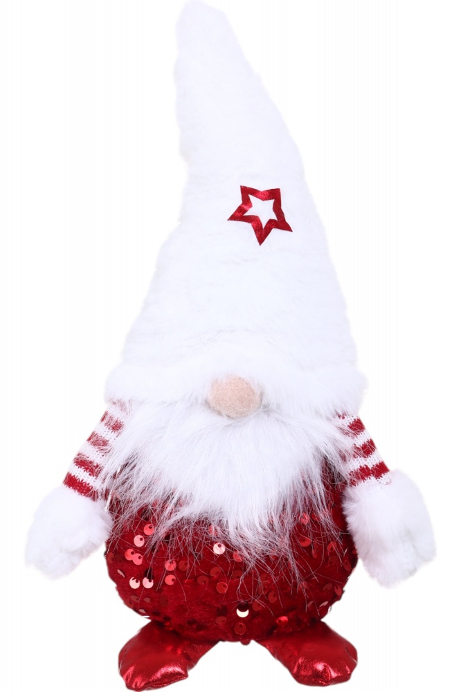 Декорация новогодняя Гномик с пайетками 14х20 см в ассортименте ADS234044AB
