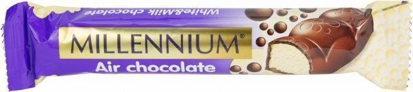 Шоколад Millennium белый пористый в молочном шоколаде 32 г (4820075504564) 