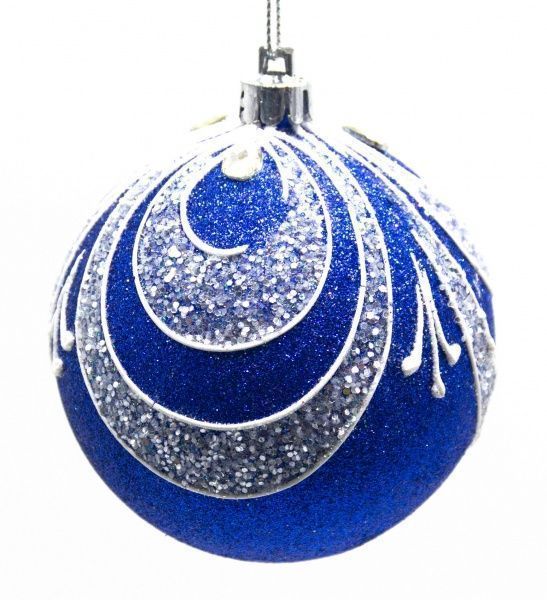 Шар Орнамент d60 синий/белый