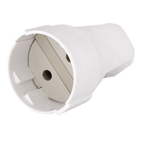 Гнездо штепсельное 132WH без заземления 220В 16А поликарбонат белый