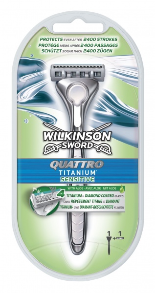 Станок для гоління WILKINSON SWORD Quattro Quattro Titanium Sensitive 1+1 шт. 2 шт.