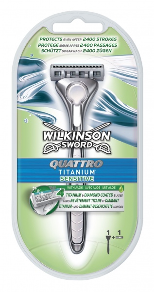 Станок для бритья WILKINSON SWORD Quattro Quattro Titanium Sensitive 1+1 шт. 2 шт.