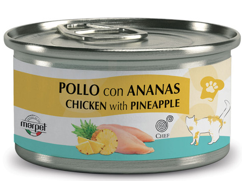 Консерва для котів усіх порід Marpet М’ясо курки та шматочки ананасу