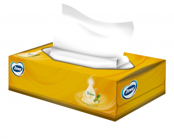 Салфетки гигиенические в коробке Zewa Softis Soft&Sensitive 4 слоя 80 шт.