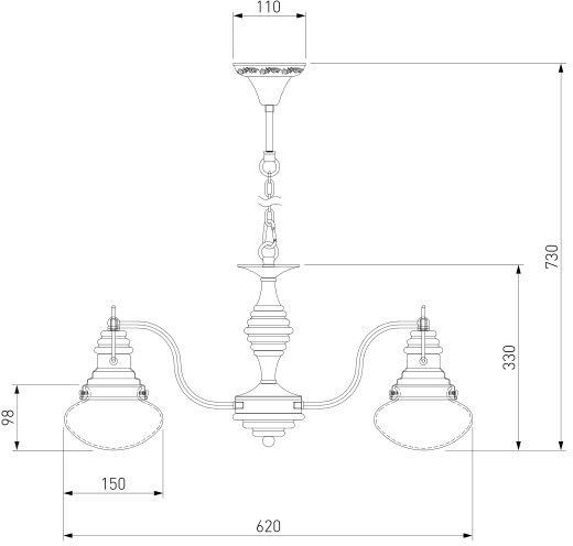 Люстра підвісна Strotskis Gustavo 5x60 Вт E27 антична бронза 266/5 