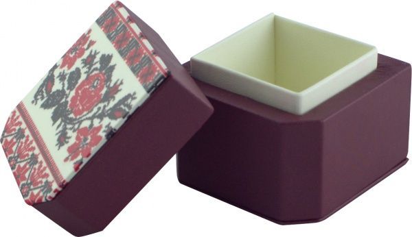 Шкатулка для украшений Эрос бордо/белый 60х60х50