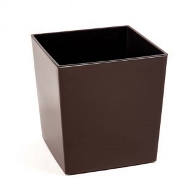 Горщик пластиковий Ламела Юка 400 квадратний 6,6 л мокко 